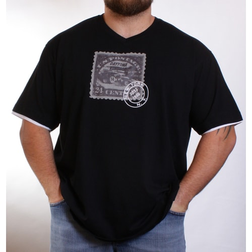 Metaphor Black V-Neck Daytona Stamp T-Shirt