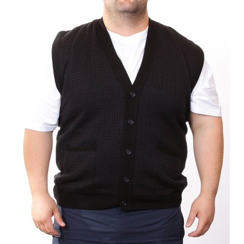 Cotton Valley Black Knitted Sleeveless Waistcoat