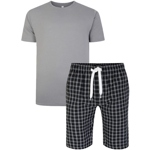 Bigdude Kurzarm-Pyjama-Set Grau