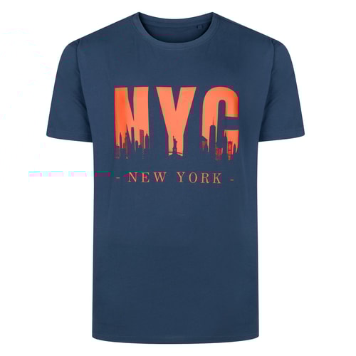 Bigdude NYC Print T-Shirt Marineblau