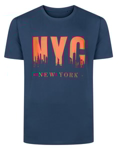 Bigdude NYC Print T-Shirt Marineblau