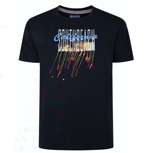 Cotton Valley California Print T-Shirt Marineblau