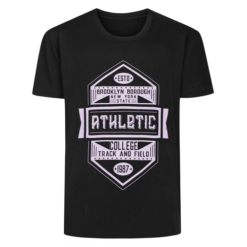 Bigdude Sportliches T-Shirt mit Print, Schwarz, Größe L