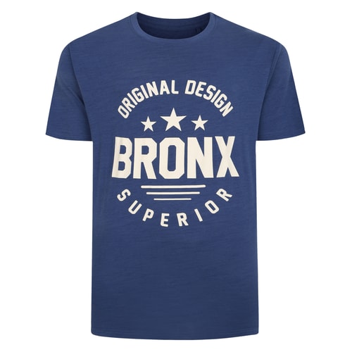 Bigdude – T-Shirt mit Space Dye Bronx-Print, Indigo