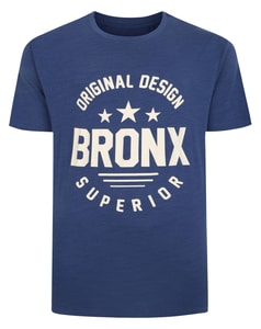 Bigdude – T-Shirt mit Space Dye Bronx-Print, Indigo