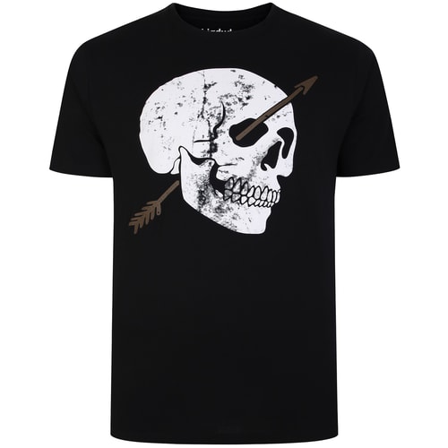 Bigdude Skull & Arrow Print T-Shirt Schwarz Tall