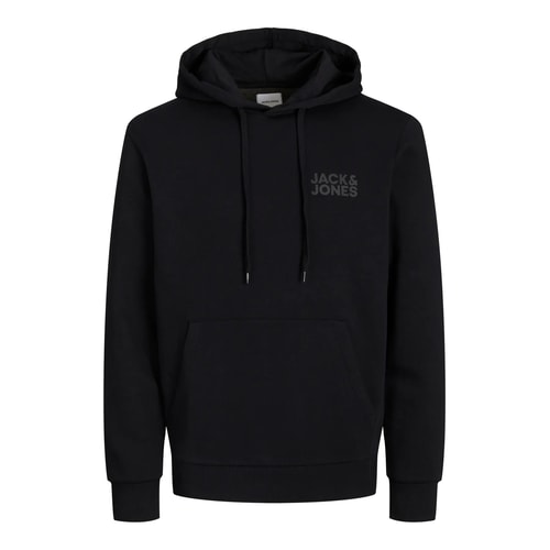 Jack & Jones Kapuzenpullover mit kleinem Logoprint, Schwarz