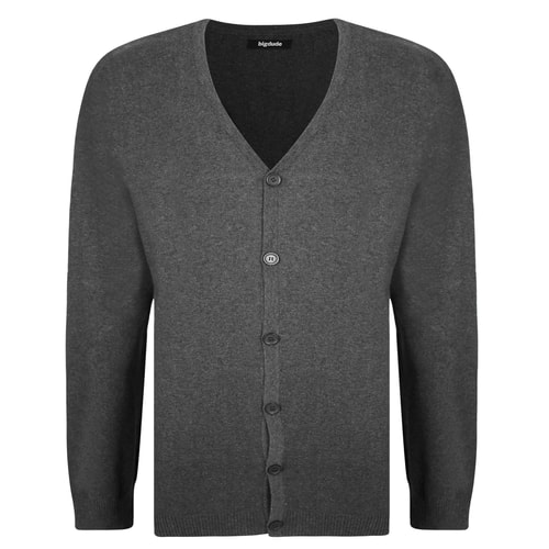 Bigdude Strickjacke mit V-Ausschnitt Grau