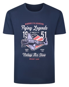 Bigdude Flying Legends Print T-Shirt Marineblau