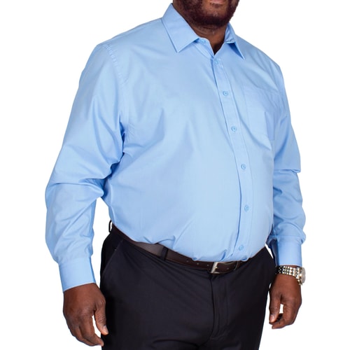 Bigdude klassisches Popeline Hemd Hellblau