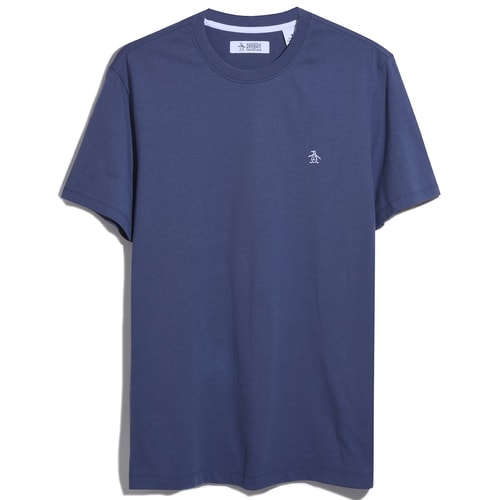Original Penguin S/S-T-Shirt mit besticktem Logo, Blau-Indigo