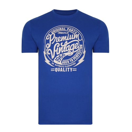 Bigdude T-Shirt mit Premium Vintage Print Königsblau