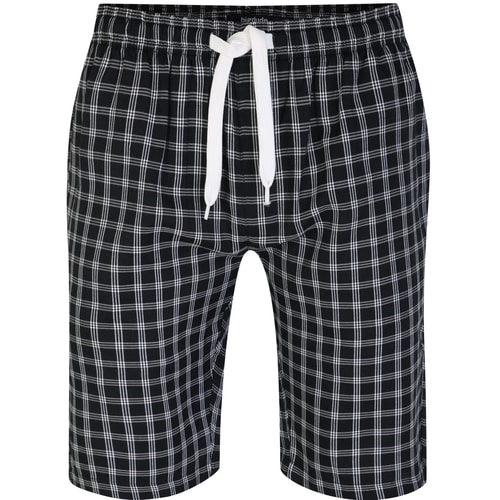 Bigdude Woven Karierte Pyjama-Shorts Schwarz/Weiß