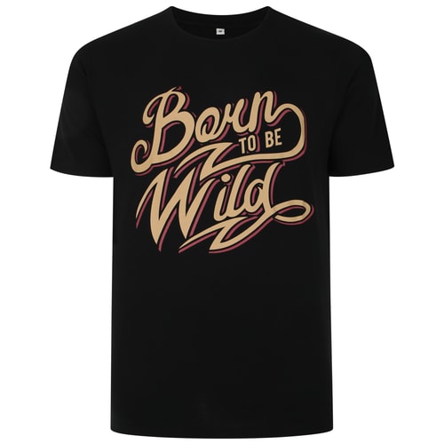 Bigdude Born To Be Wild Print T-Shirt Schwarz