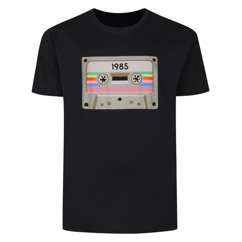 Bigdude 1985 Kassetten-Print T-Shirt Schwarz