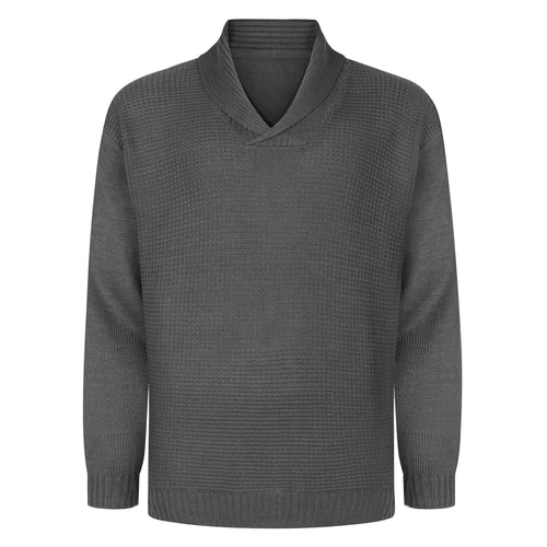 Bigdude Schalkragenpullover Anthrazit