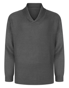 Bigdude Schalkragenpullover Anthrazit