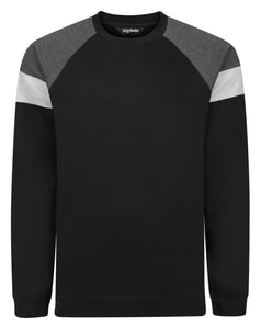 Bigdude Colour Block Sweatshirt Schwarz/Anthrazit Größe L