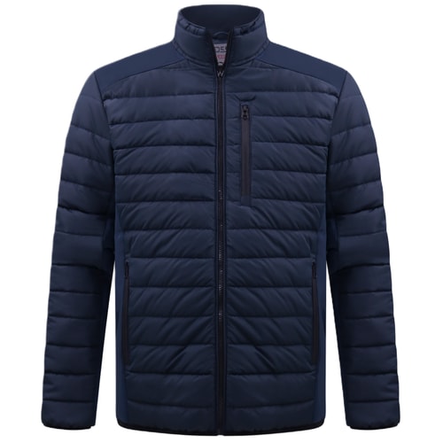 D555 MARCUS Leichte Steppjacke mit verklebten Fleece-Einsätzen, Marineblau