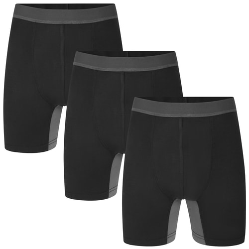 Bigdude 3er-Pack Anti-Scheuer-Boxershorts Schwarz/Anthrazit
