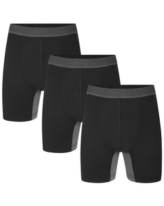 Bigdude 3er-Pack Anti-Scheuer-Boxershorts Schwarz/Anthrazit