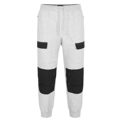 Bigdude Workwear Jogginghose mit Knietaschen Grau meliert