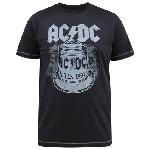 D555 Highway Offizielles ACDC Hells Bells T-Shirt mit Aufdruck, verwaschenes Schwarz