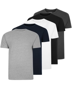 Bigdude 5er-Pack einfarbige T-Shirts