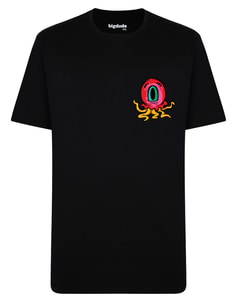 Bigdude T-Shirt mit Tentakelaugen-Print, Schwarz