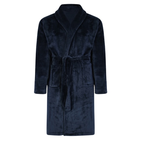 Bigdude Fleece Morgenmantel Dunkelblau