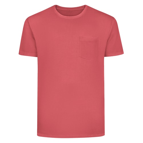 Bigdude Stückgefärbtes T-Shirt Pastellrot Größe L