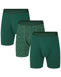 Bigdude 3er-Pack Paisley AOP Boxershorts Grün