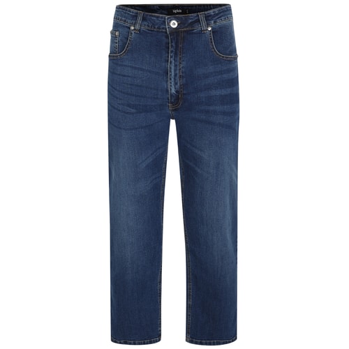 Bigdude – Locker geschnittene Stretch-Jeans in mittlerer Waschung