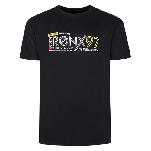 Bigdude Bronx Print T-Shirt Schwarz Größe L