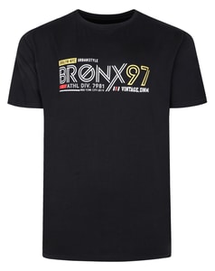 Bigdude Bronx Print T-Shirt Schwarz Größe L