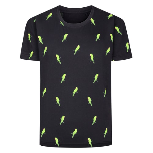Bigdude Parrot AOP T-Shirt Schwarz