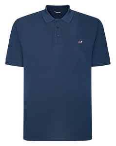 Bigdude Poloshirt mit gesticktem Logo, Marineblau, Größe Tall