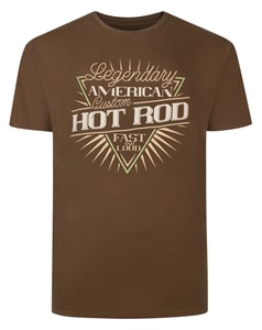 Bigdude Hot Rod Print T-Shirt Brown Tall