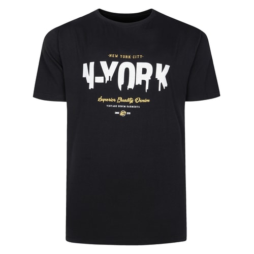 Bigdude NY Print T-Shirt Schwarz