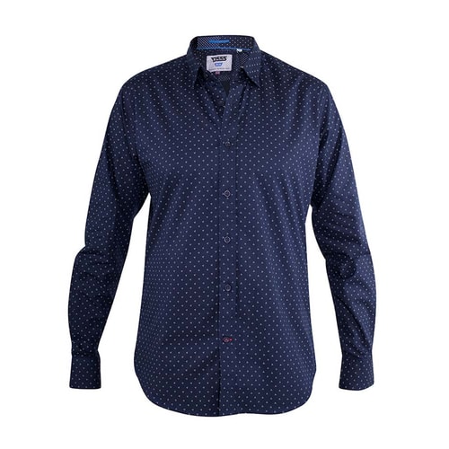 D555 gemustertes Hemd Augusta Marineblau