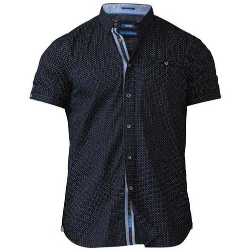 D555 Hemd Republic mit geometrischem Muster Blau Tall Fit 