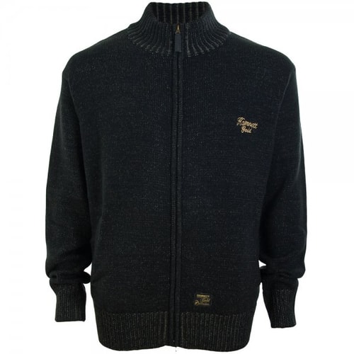 Hamnett Gold Zip Cardigan- Charcoal