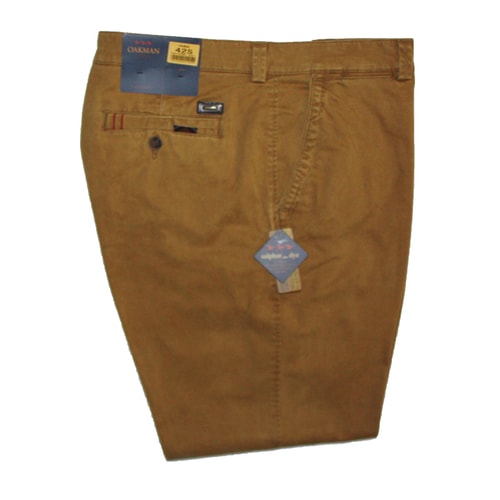 Oakman Caramel Sulphur Dye Chino Trousers
