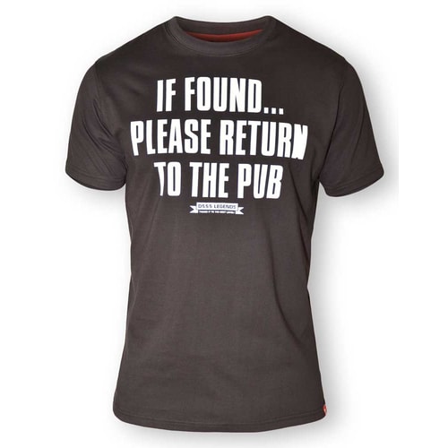 D555 Simon 'Return To The Pub' Print  T-Shirt - Black