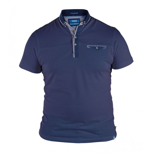 D555 Double Collar Navy Polo Shirt