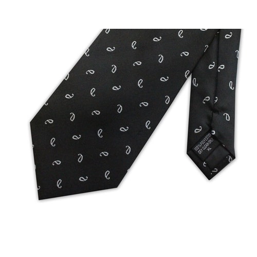 Knightsbridge Extra lange Paisley-Krawatte Schwarz