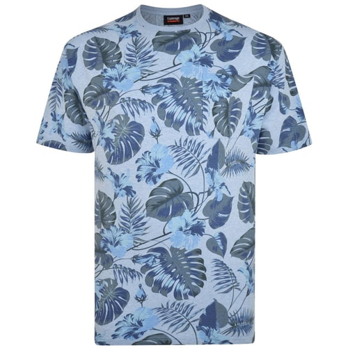 Espionage Palmen Print T-Shirt Blau