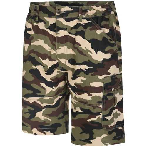 Bigdude Cargo-Camouflage-Shorts mit elastischem Bund, Khaki