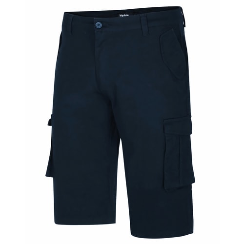 Bigdude Kurze Cargo-Shorts aus Stretch-Twill Marineblau