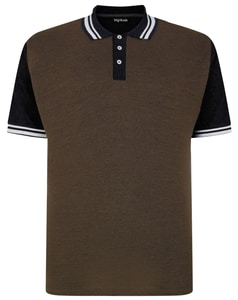 Bigdude Dobby Two Tone Poloshirt Braun/Schwarz